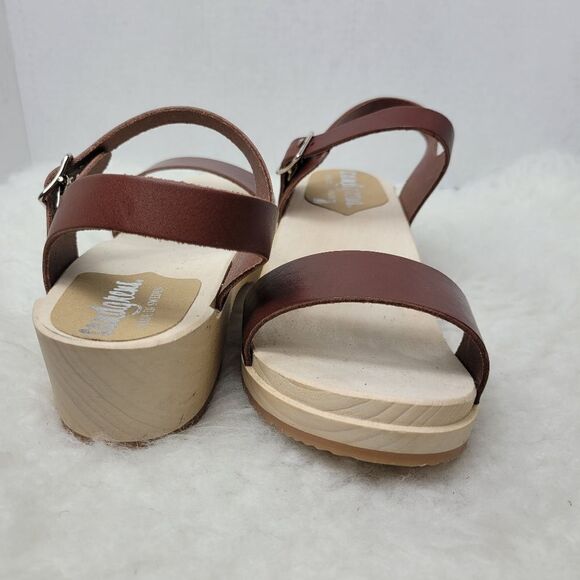 Sandgrens Clogs Vienna Low Sandal Cognac Brown Leather Size 8.5 US 39 EUR - Picture 7 of 10